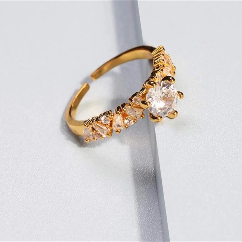 Gold ring with big gem